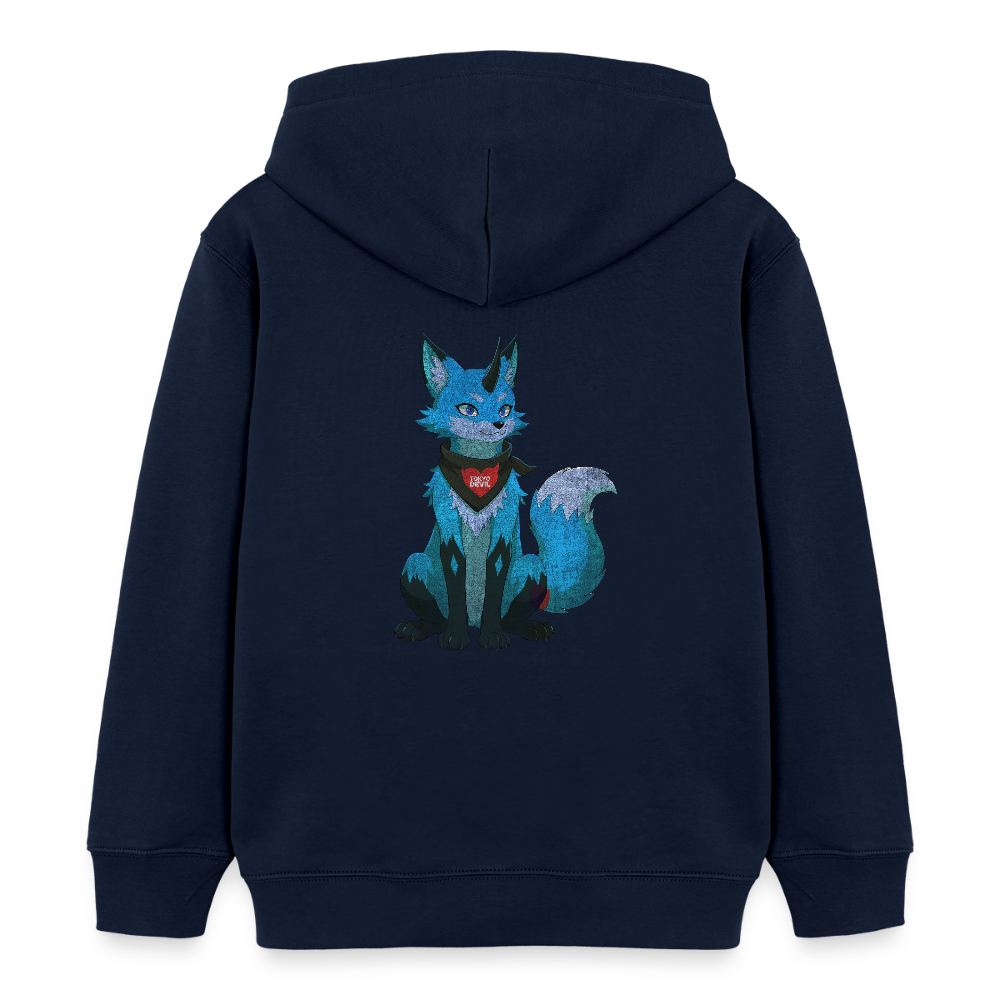 Tokyo Devil Kinder Hoodie LIL`DEVILS Oni-Fuchs Coral | Bio-Baumwolle - Navy