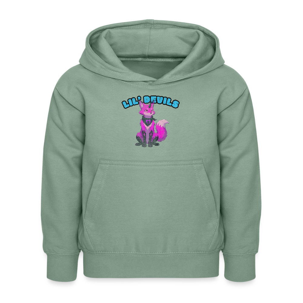 Tokyo Devil Teen Streetwear Kuschel-Hoodie | Lil` Devils Pink Coralblue - Graugrün