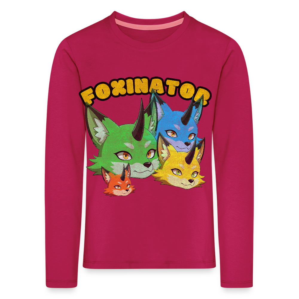 Tokyo Devil Langarmshirt | Foxinator 4 Oni-Füchsen | Unisex - dunkles Pink