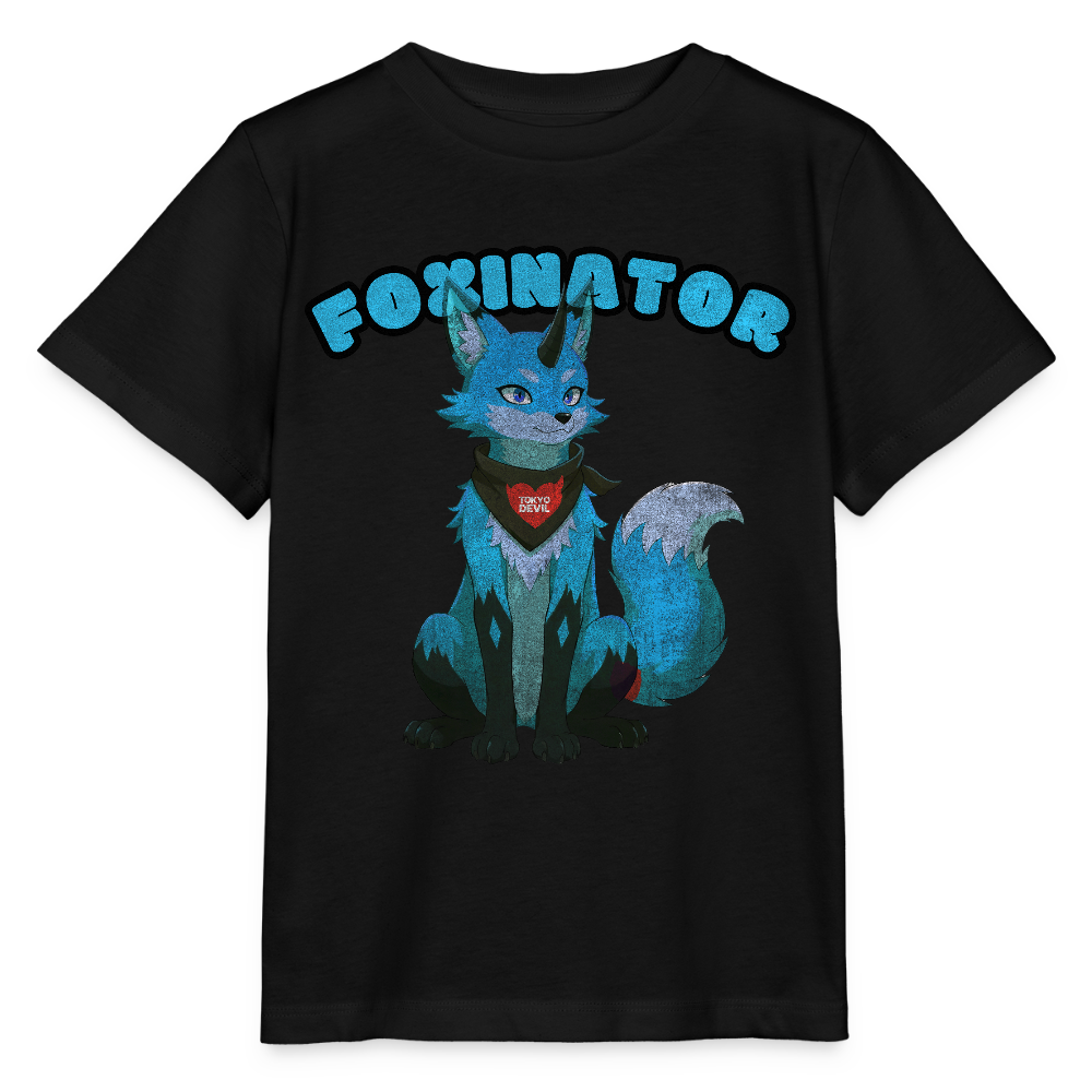 Tokyo Devil Kinder T-Shirt Foxinator Coralblue | Organic Cotton - Schwarz