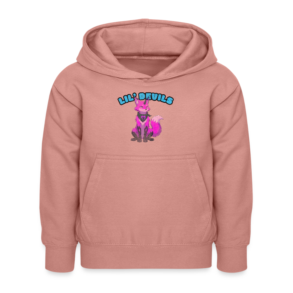 Tokyo Devil Teen Streetwear Kuschel-Hoodie | Lil` Devils Pink Coralblue - Altrosa