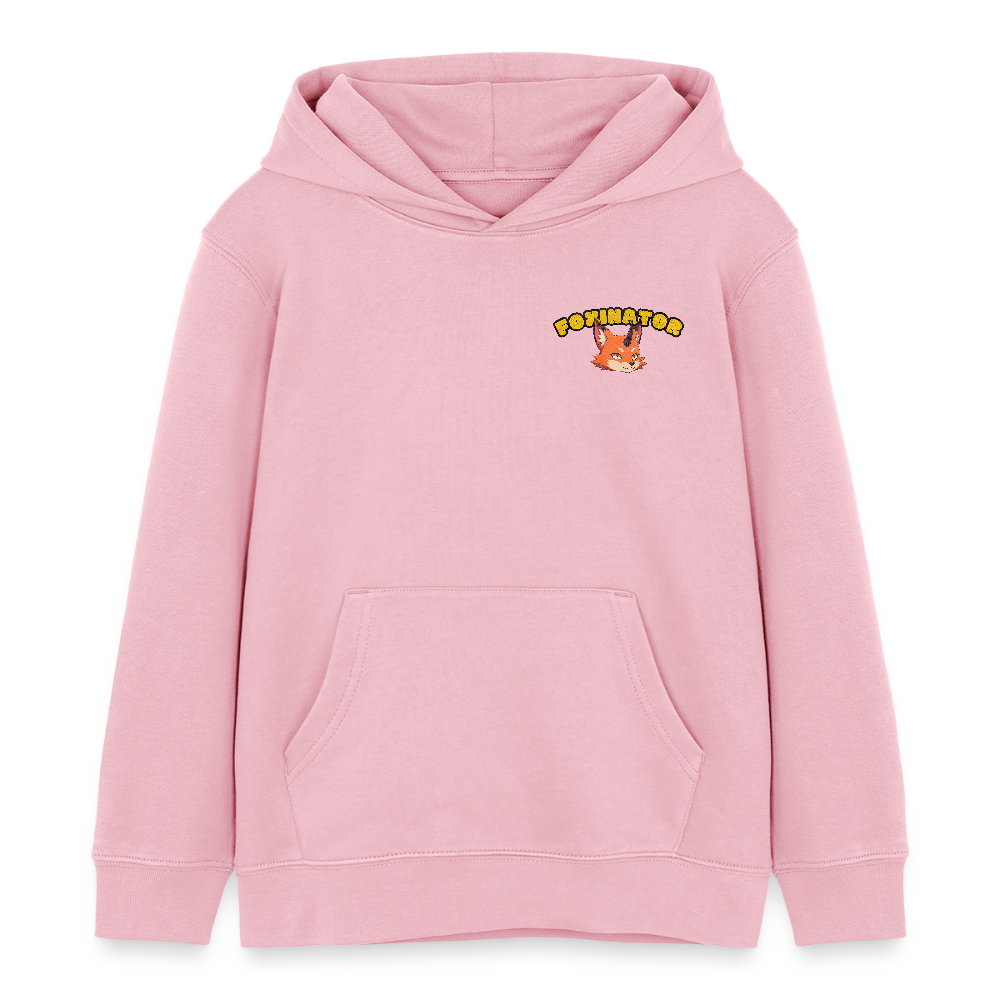 Tokyo Devil Kinder Hoodie FOXINATOR Oni-Fuchs | Bio-Baumwolle - Hellrosa
