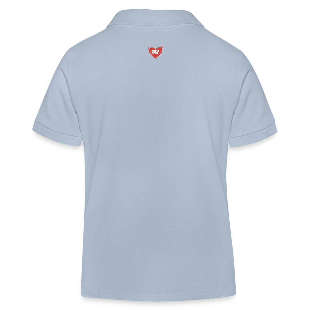 Kinder Bio-Poloshirt mit „TD“ | Tokyo Devil - sky Blue