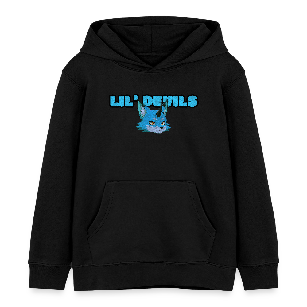 Tokyo Devil Kinder Hoodie LIL`DEVILS Oni-Fuchs Coral | Bio-Baumwolle - Schwarz