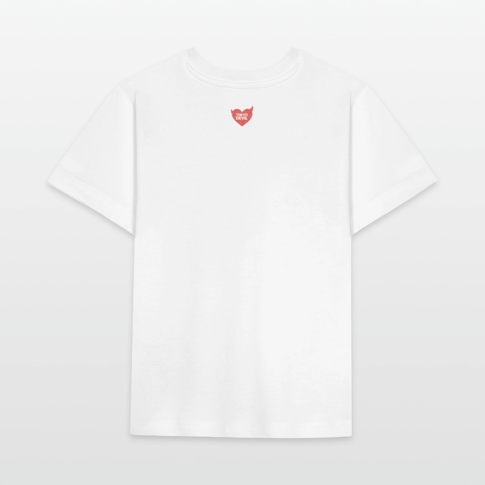Tokyo Devil Kinder T-Shirt Foxinator Coralblue | Organic Cotton - Weiß