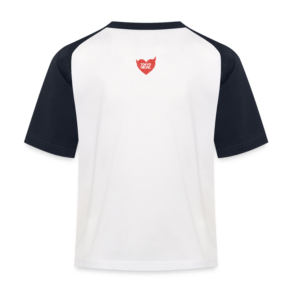 Tokyo Devil Kinder Baseball T-Shirt Chaos Fox | Streetwear Kids - Weiß/Navy