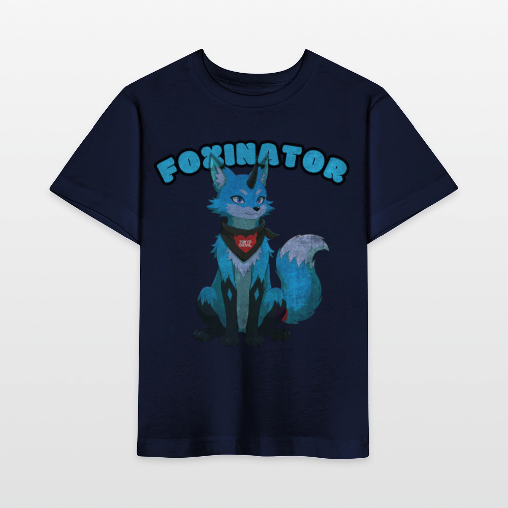 Tokyo Devil Kinder T-Shirt Foxinator Coralblue | Organic Cotton - Navy