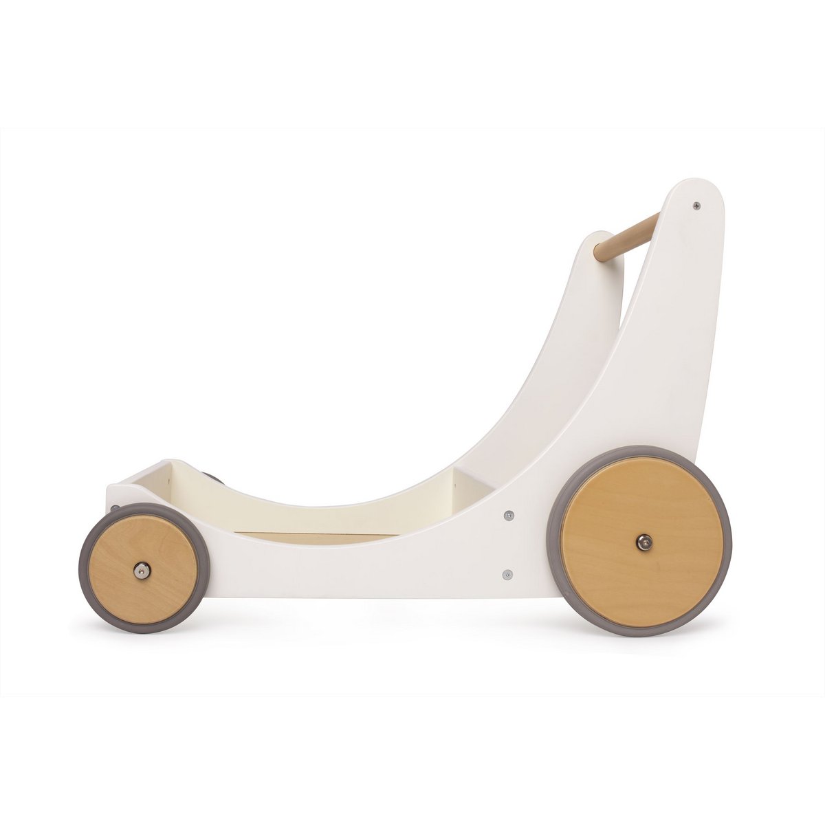 2-in-1 Aufbewahrungswagen & Rollator aus Holz – Weiß von Kinderfeets - verysuperb