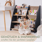 2 in 1 Montessori-Regal für Kleinkinder: Bücher & Spielzeug