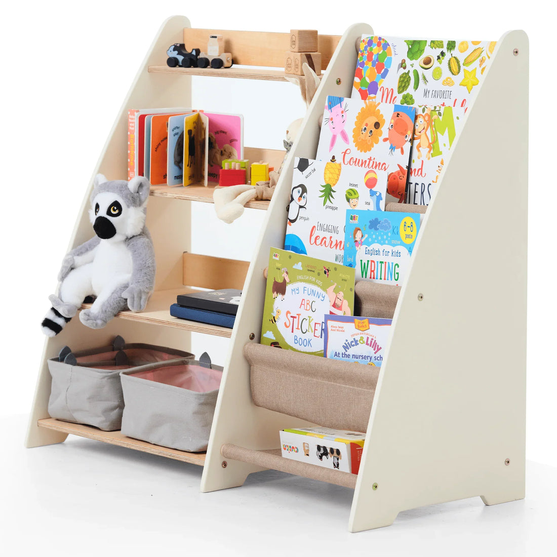 Montessori Regal für Bücher und Spielzeug im Kinderzimmer von Goodevas