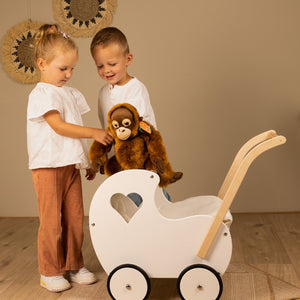 Puppenwagen Klassiker in weiß aus Holz