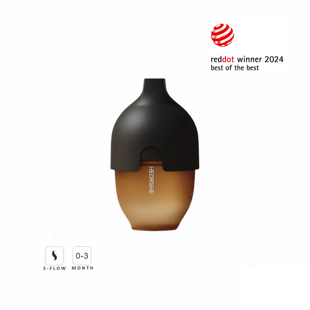 Weithals Babyflasche 160m Schwarz | HEORSHE