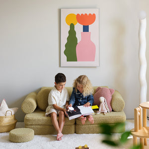 Design Spielsofa 9-tlg. für Kinder Teddystoff Premium | wigiwama