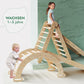 5 in 1 Montessori Klettergerüst Set: Kletterdreieck, Rutsche, Kletterbogen, Kletternetz, Kissen