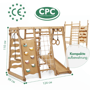 6 in 1 Indoor Spielplatz: Schaukel, Rutsche, Seil und Treppe