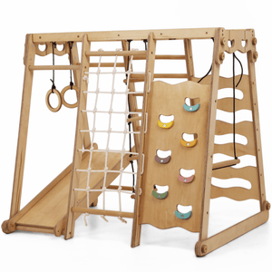 6 in 1 Indoor Spielplatz: Schaukel, Rutsche, Seil und Treppe