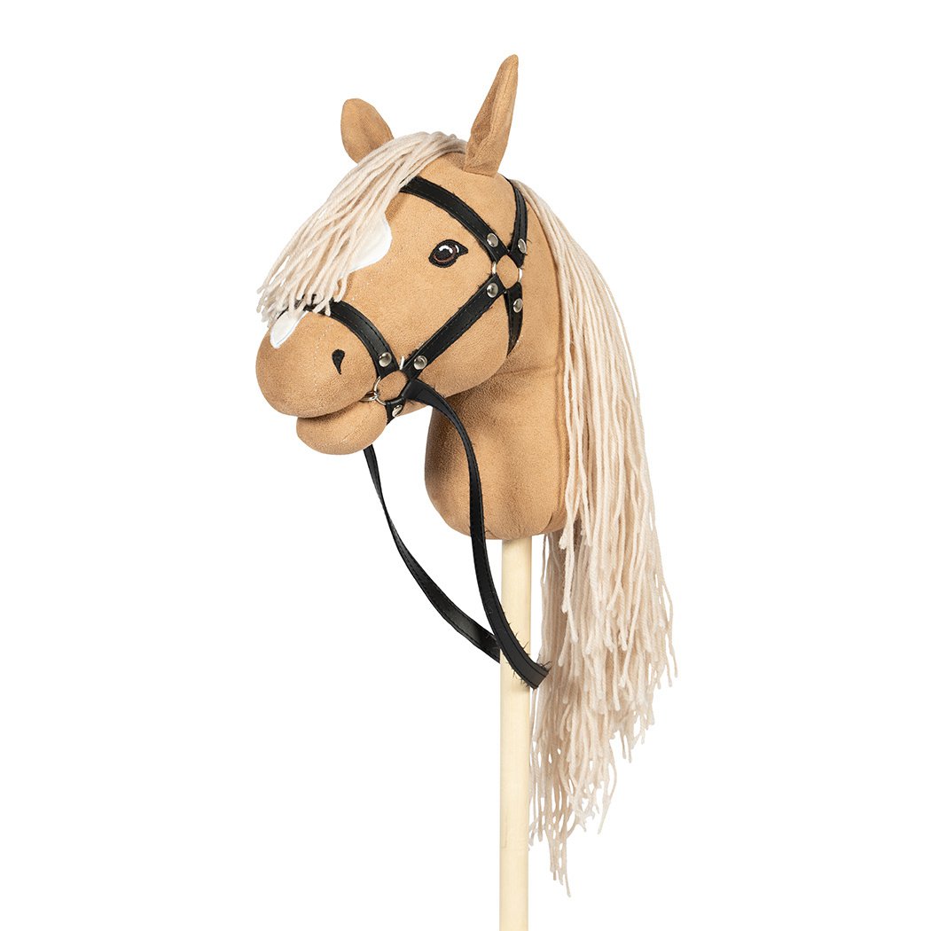 byASTRUP® Steckenpferd Blond – mit offenem Maul & abnehmbarem Schweif