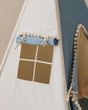 Tipi „Jeans“ mit Pompons und Matten-Set