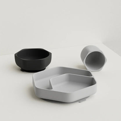 Esslerngeschirr Grau | HEORSHE