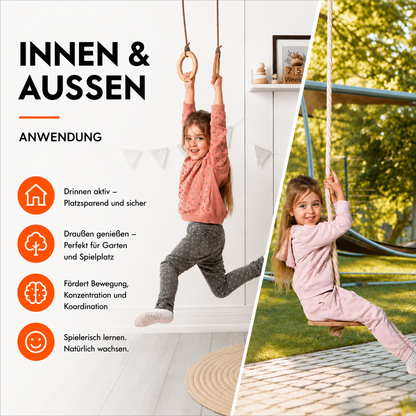 Schaukel Set 3in1 – Scheibe, Ringe & Strickleiter | Goodevas