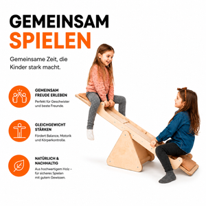 Holz-Wippe für Kleinkinder mit Sitzkissen | Goodevas