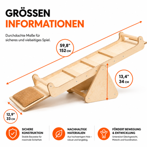 Holz-Wippe für Kleinkinder mit Sitzkissen | Goodevas