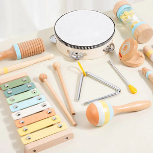 Montessori Holz Instrumenten Set für kleine Klangforscher (6, 8 und 9-teilig)
