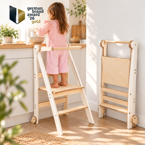 Montessori Lernturm & Lernleiter – höhenverstellbar | Goodevas