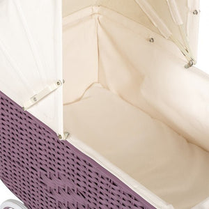 Puppenwagen Retro Rattan lila