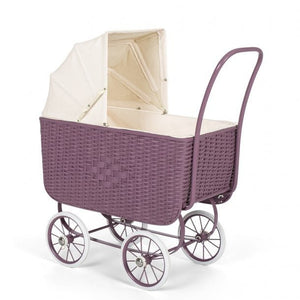 Puppenwagen Retro Rattan lila