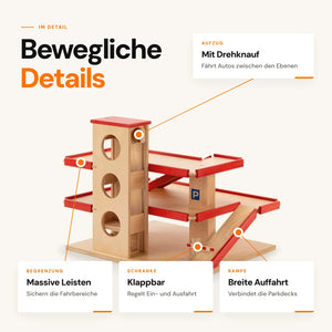 Parkhaus aus Holz – Auto Spielzeug Garage für Kinder | Beck Holzspielzeug