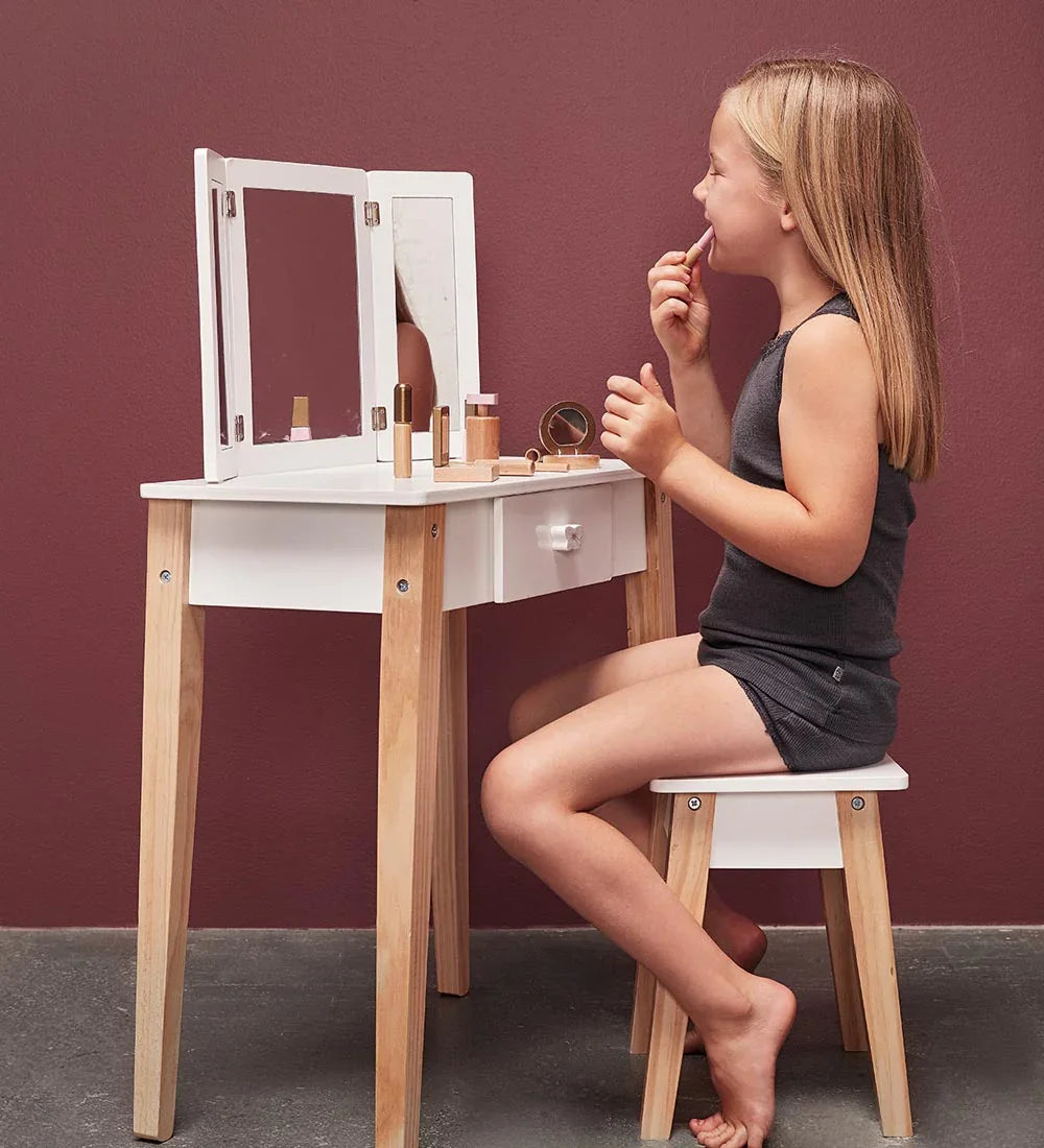byASTRUP® Kinder-Schminktisch mit Spiegel & Hocker