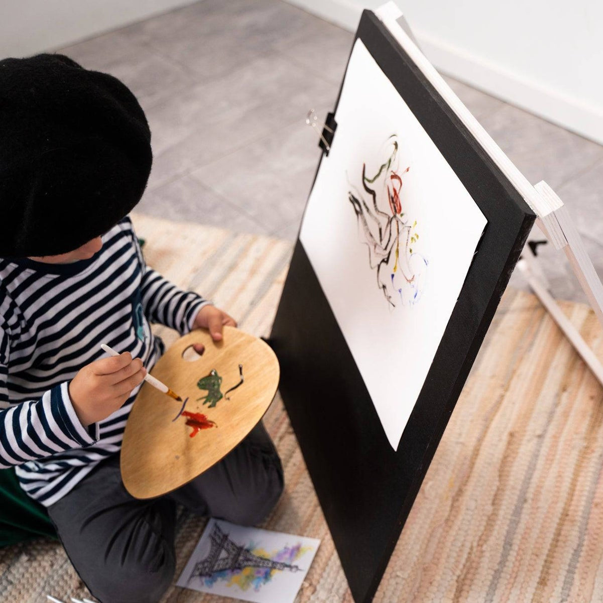Wooden Chalkboard Easel for Kids