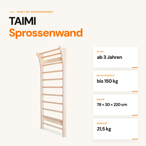 Sprossenwand TAIMI Premium – Kletterwand für Kinder & Zuhause | Fitwood