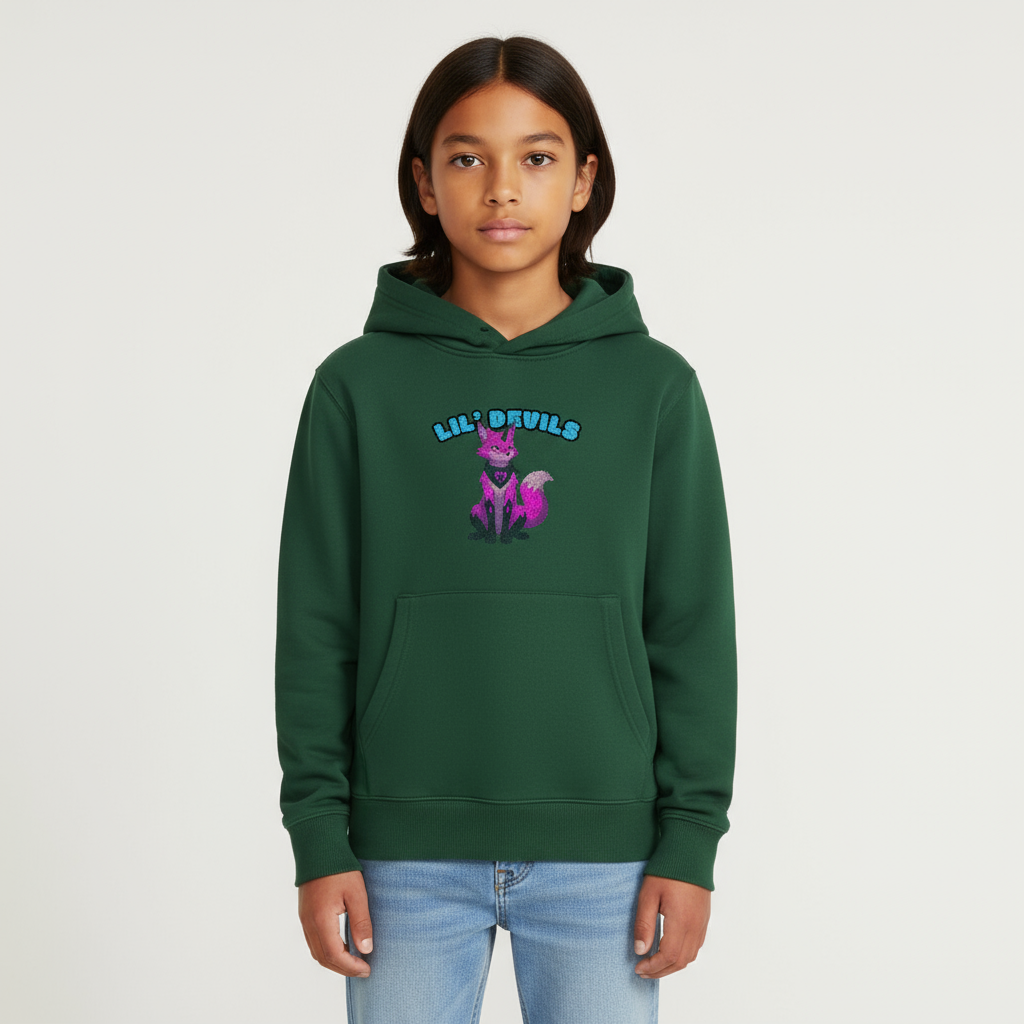 Tokyo Devil Teen Streetwear Kuschel-Hoodie | Lil` Devils Pink Coralblue