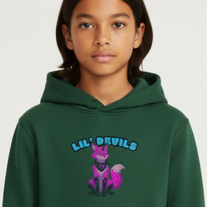 Tokyo Devil Teen Streetwear Kuschel-Hoodie | Lil` Devils Pink Coralblue