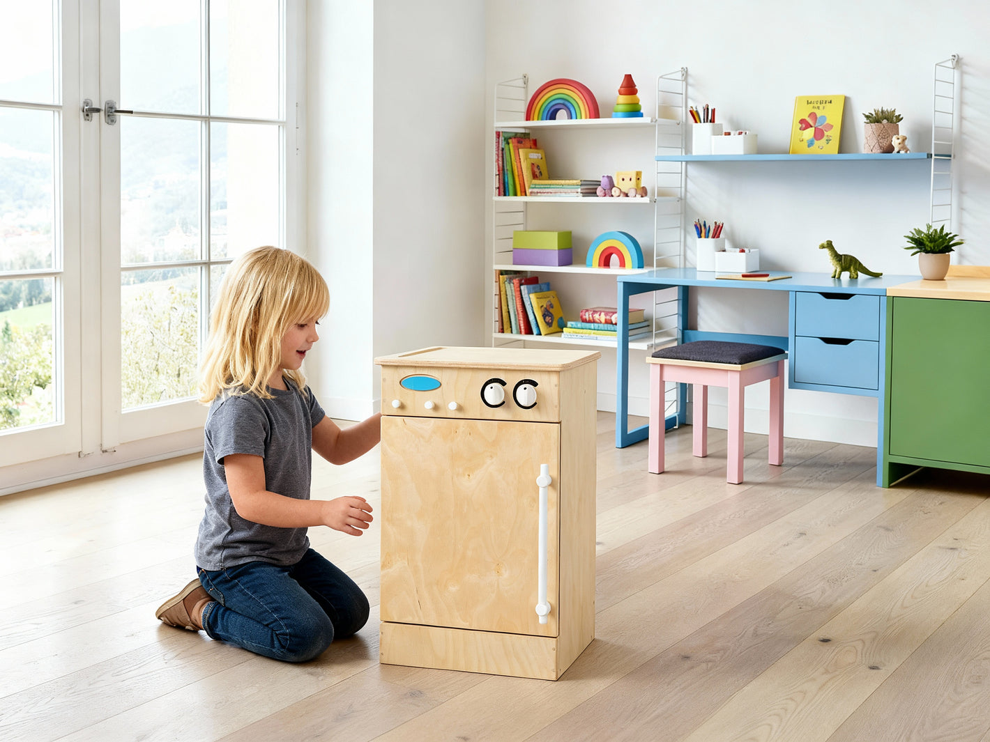 Kinder Geschirrspüler Holzspielzeug | KITA-Qualität