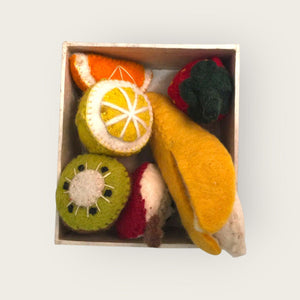 Mini-Obst-Set aus FIlz verpackt - verysuperb