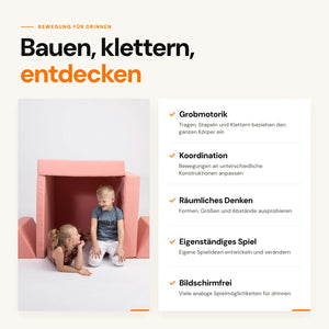 Spielsofa für Kinder Lachs Pink – Modulares Spielsofa | Monboxy