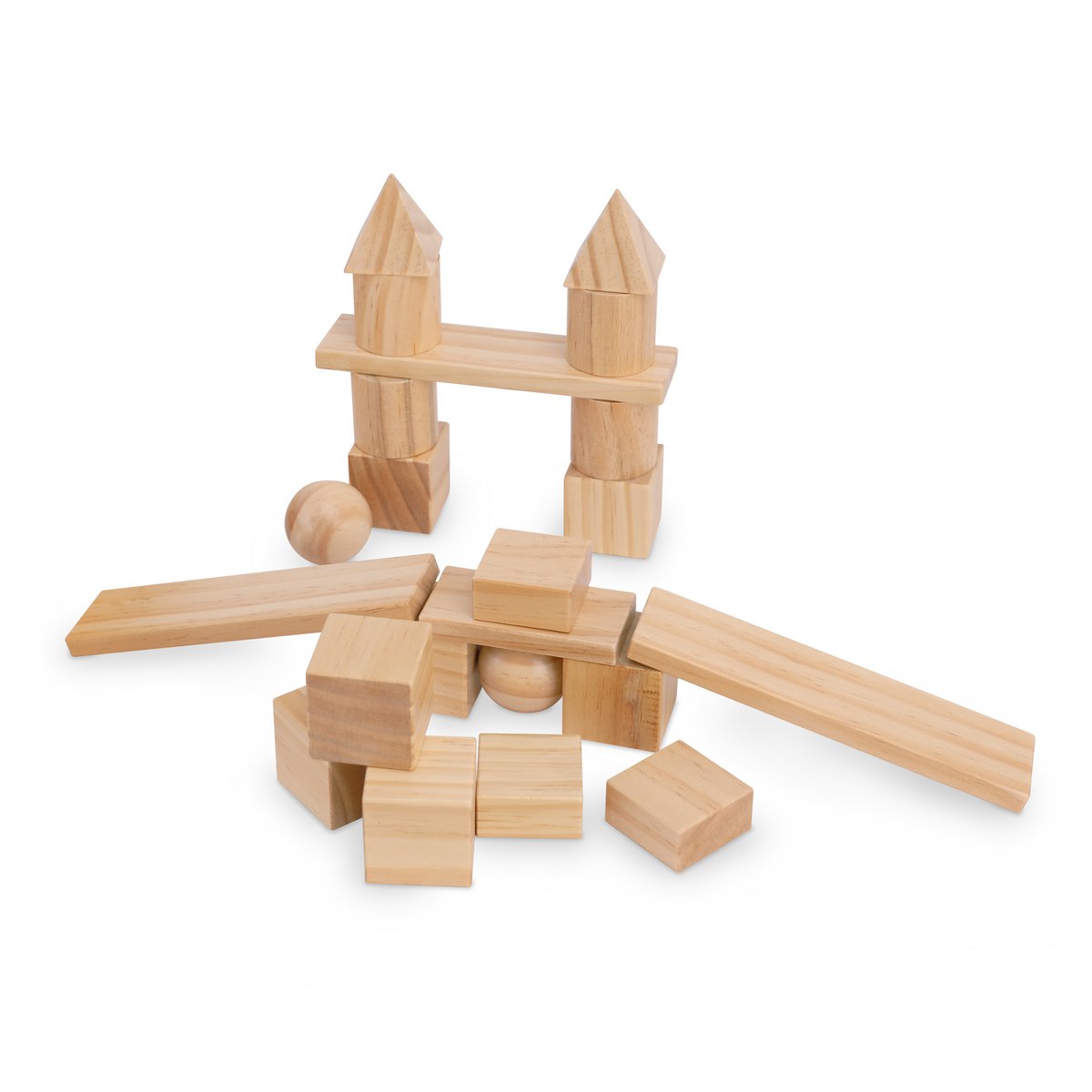 Montessori Blockset aus Holz Natur - verysuperb