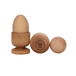 Wooden Story – Montessori-Set Ei, Ball & Quadrat | Natur