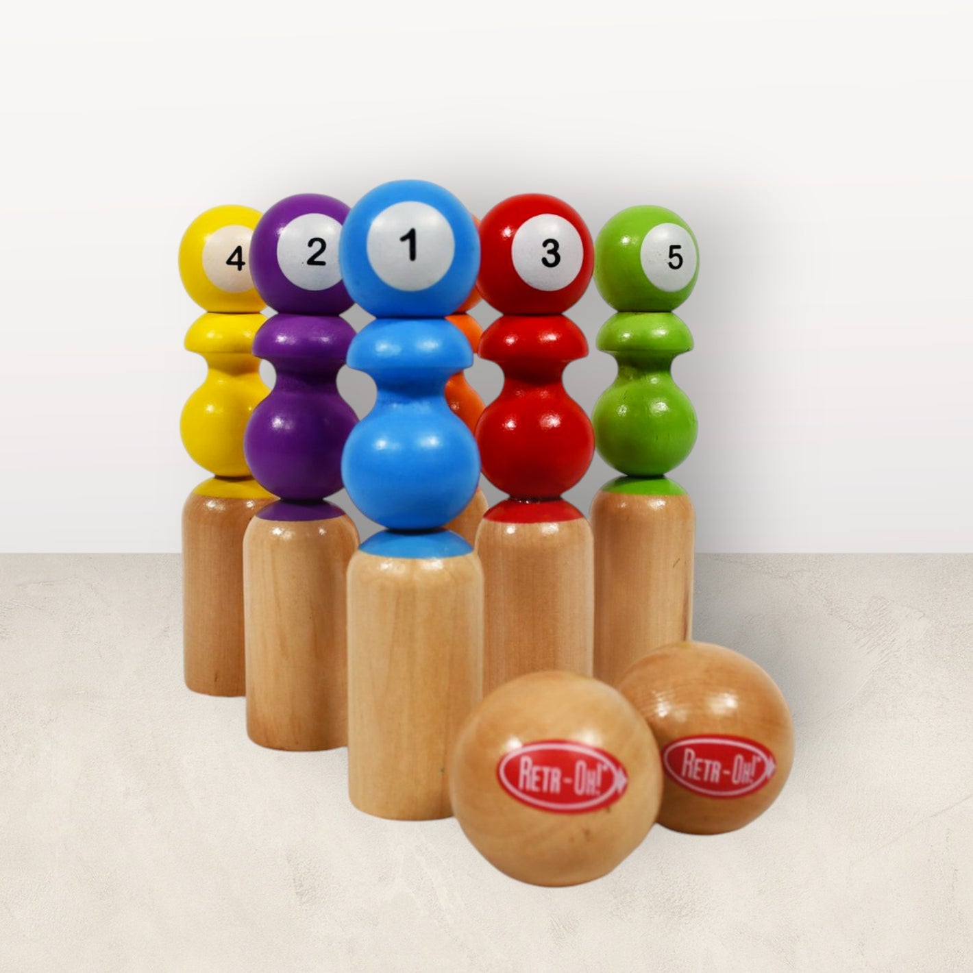 Montessori Holz-Bowlingspiel - verysuperb