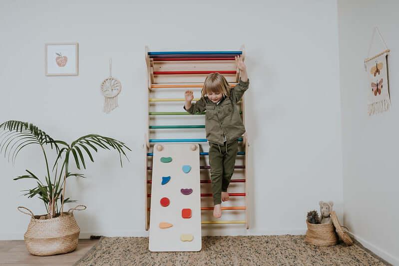 Montessori Pikler Kletterdreieck mit Rampe & Sprossenwand - verysuperb