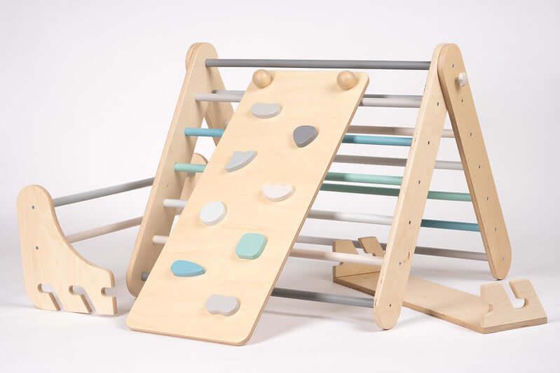 Montessori Pikler Kletterdreieck mit Rampe & Sprossenwand - verysuperb