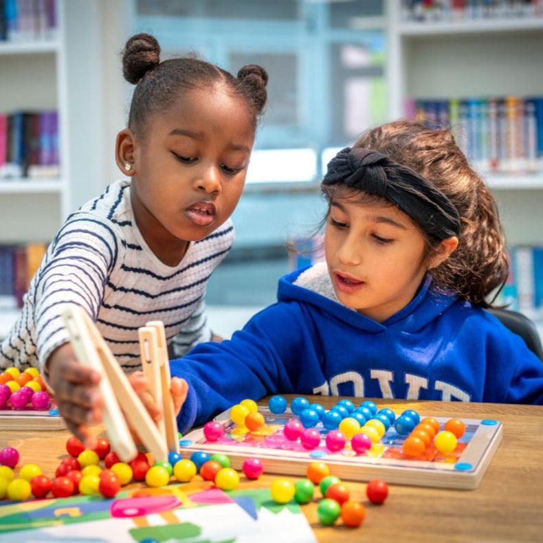 Montessori Steckmosaik mit Holzkugeln - verysuperb