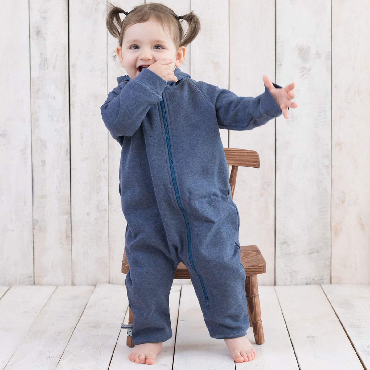 OrganicEra Bio-Baby-Overall mit Reißverschluss, Indigo - verysuperb