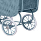 Puppenwagen Retro Rattan blau