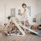 2-in-1 Climbing Triangle with Ramp: Foldable Montessori Indoor Playset