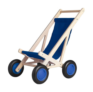 Puppenbuggy blau als Puppenwagen aus Holz