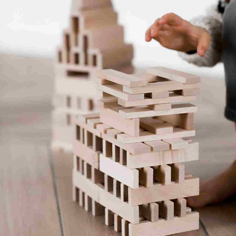 Wooden Architectural Blocks in a Bag - Natural, 200 Pieces